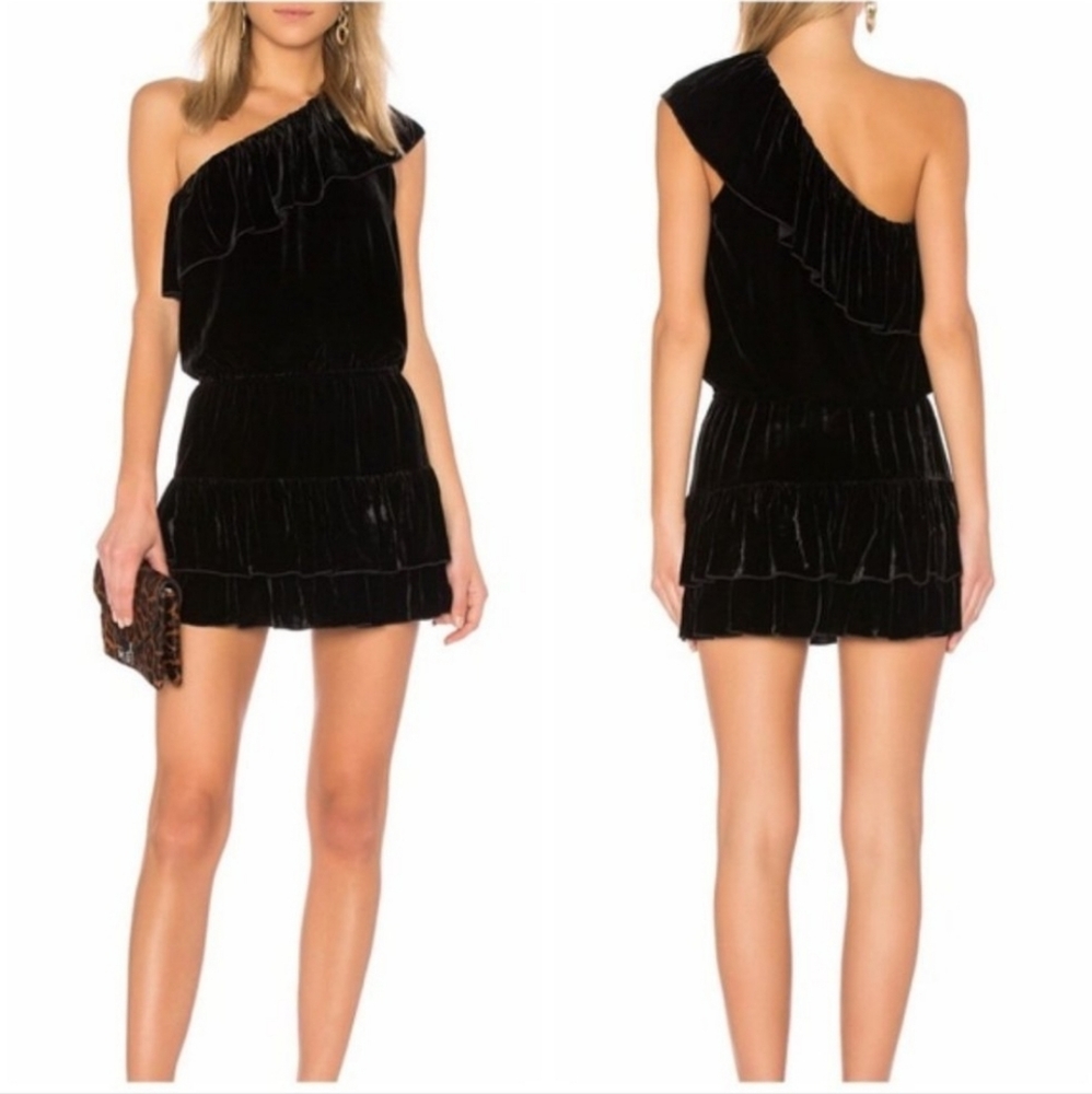 Joie velvet one shoulder mini dress S